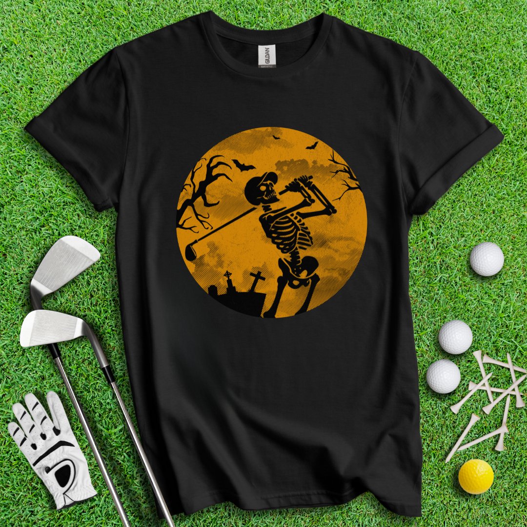 Moonlight Skeleton Golfer T-Shirt - TeeHee Golf Gear