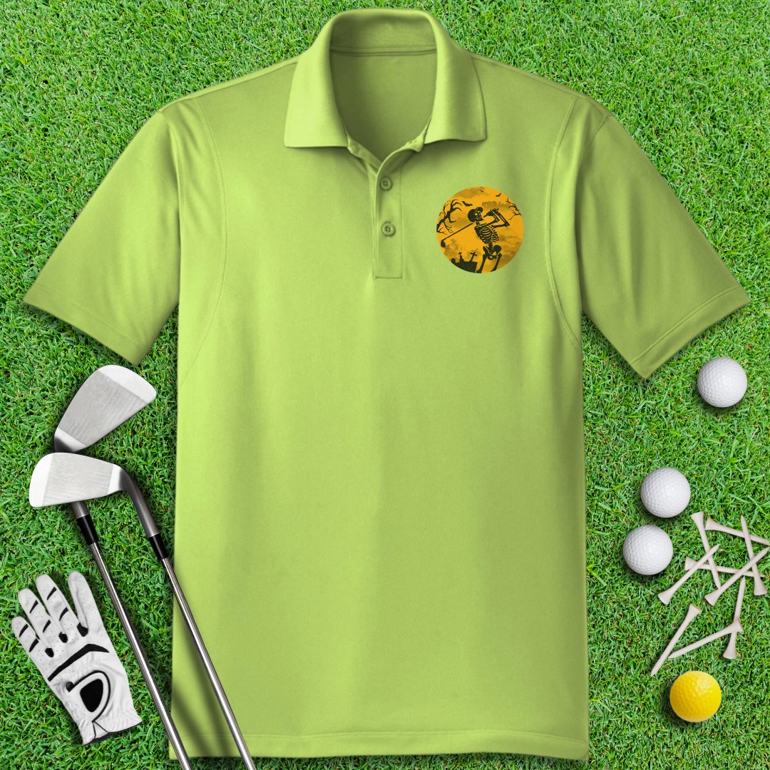 Moonlight Skeleton Golfing Polo Shirt - TeeHee Golf Gear