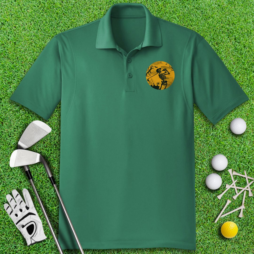 Moonlight Skeleton Golfing Polo Shirt - TeeHee Golf Gear
