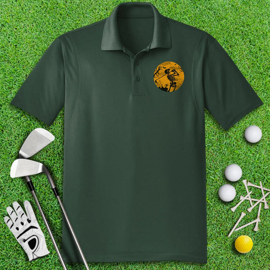 Moonlight Skeleton Golfing Polo Shirt - TeeHee Golf Gear