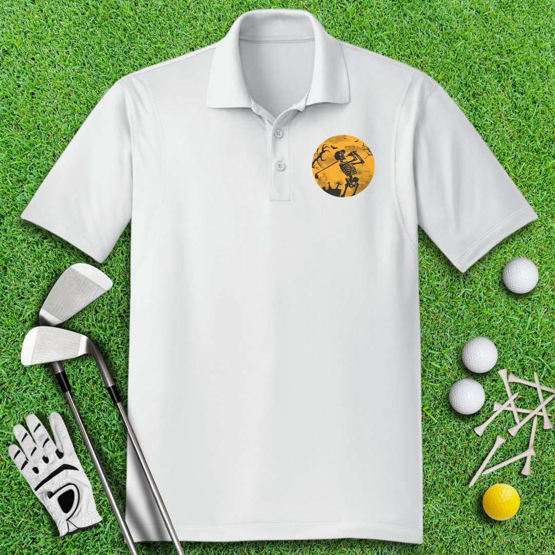 Moonlight Skeleton Golfing Polo Shirt - TeeHee Golf Gear