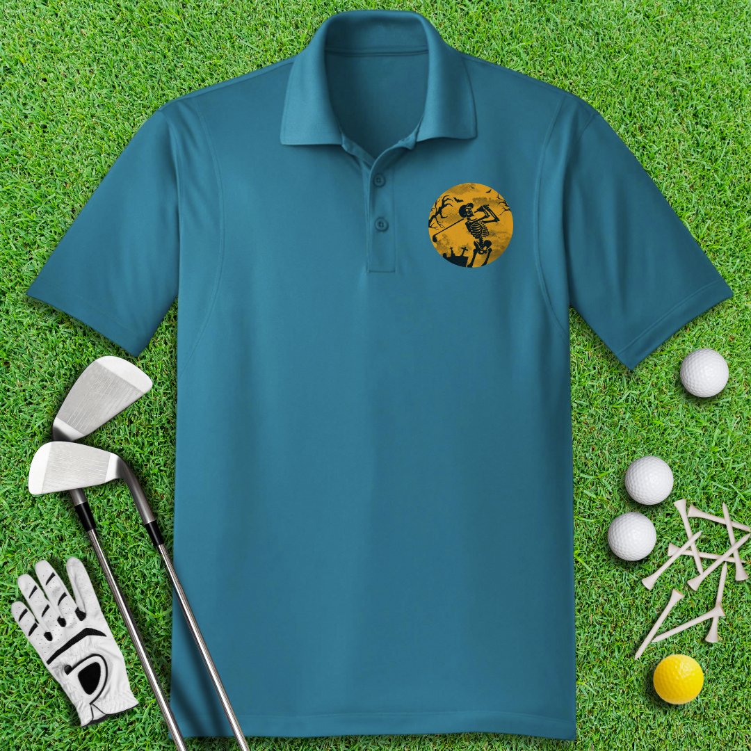 Moonlight Skeleton Golfing Polo Shirt - TeeHee Golf Gear
