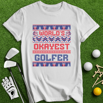 Okayest Golfer Ugly Sweater T-shirt - TeeHee Golf Gear