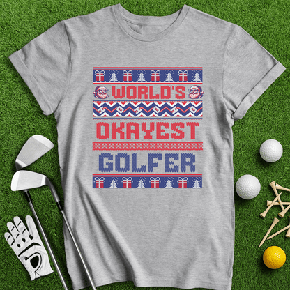Okayest Golfer Ugly Sweater T-shirt - TeeHee Golf Gear