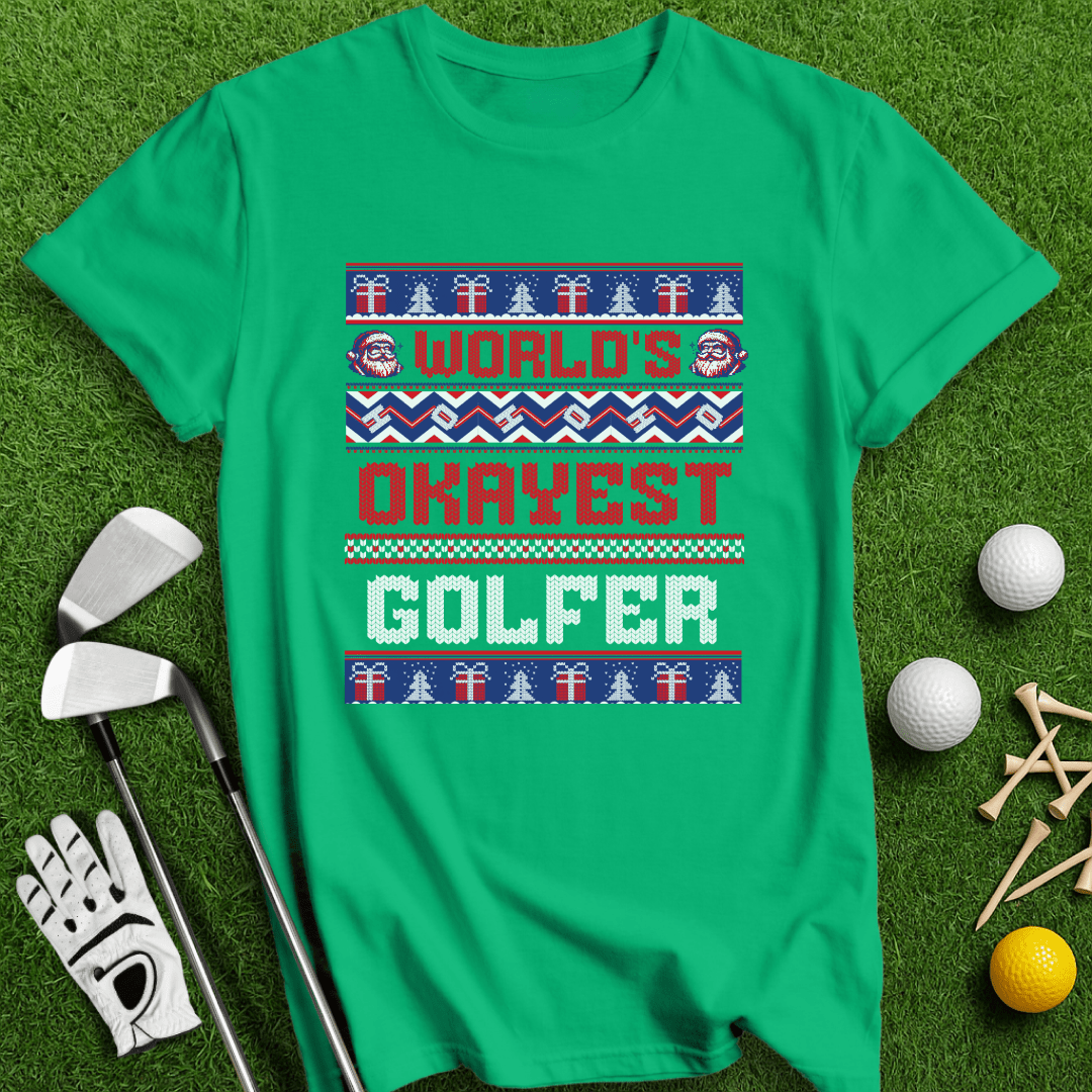 Okayest Golfer Ugly Sweater T-shirt - TeeHee Golf Gear