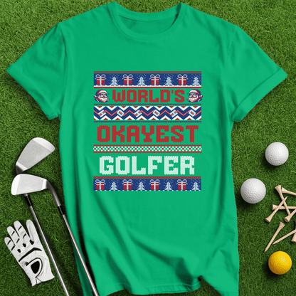 Okayest Golfer Ugly Sweater T-shirt - TeeHee Golf Gear