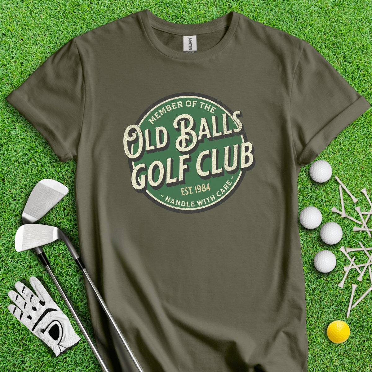 Old Balls Golf Club Custom T - Shirt - TeeHee Golf Gear