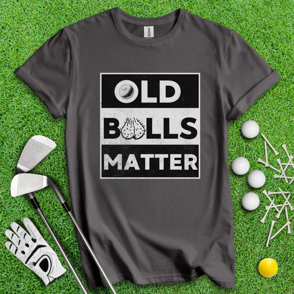 Old Balls Matter Funny Golf T - Shirt - TeeHee Golf Gear