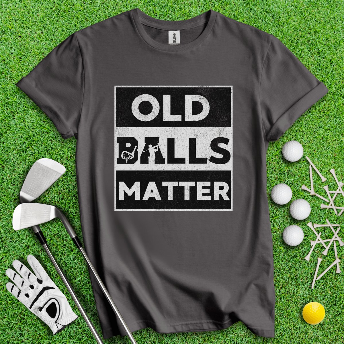 Old Balls Matter Funny Golf T - Shirt - TeeHee Golf Gear