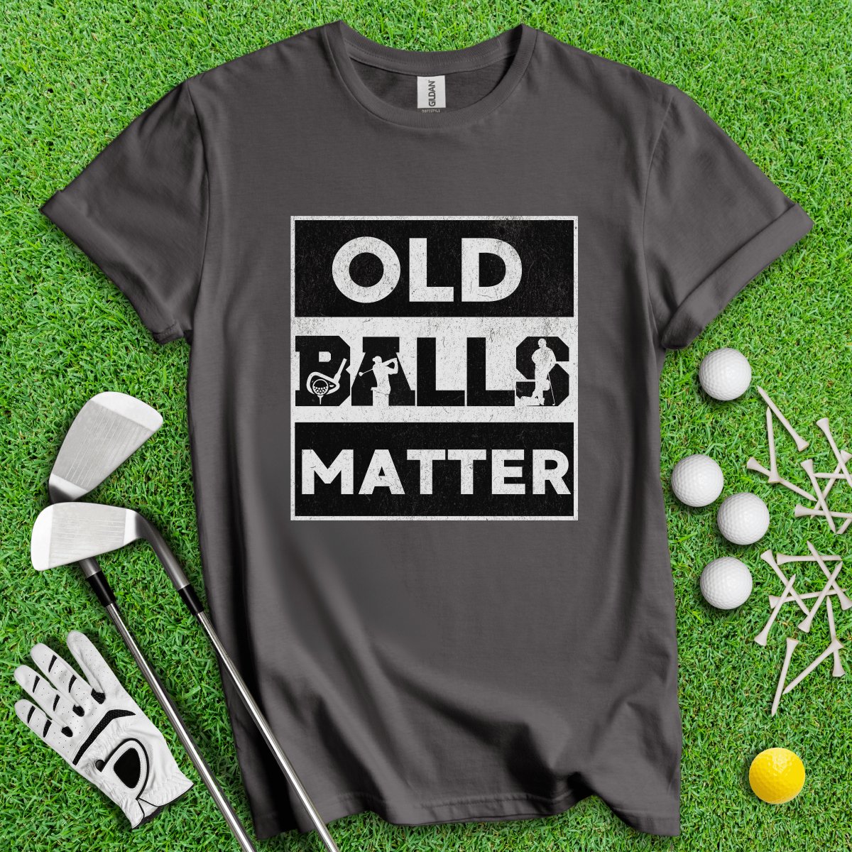 Old Balls Matter Funny Golf T - Shirt - TeeHee Golf Gear