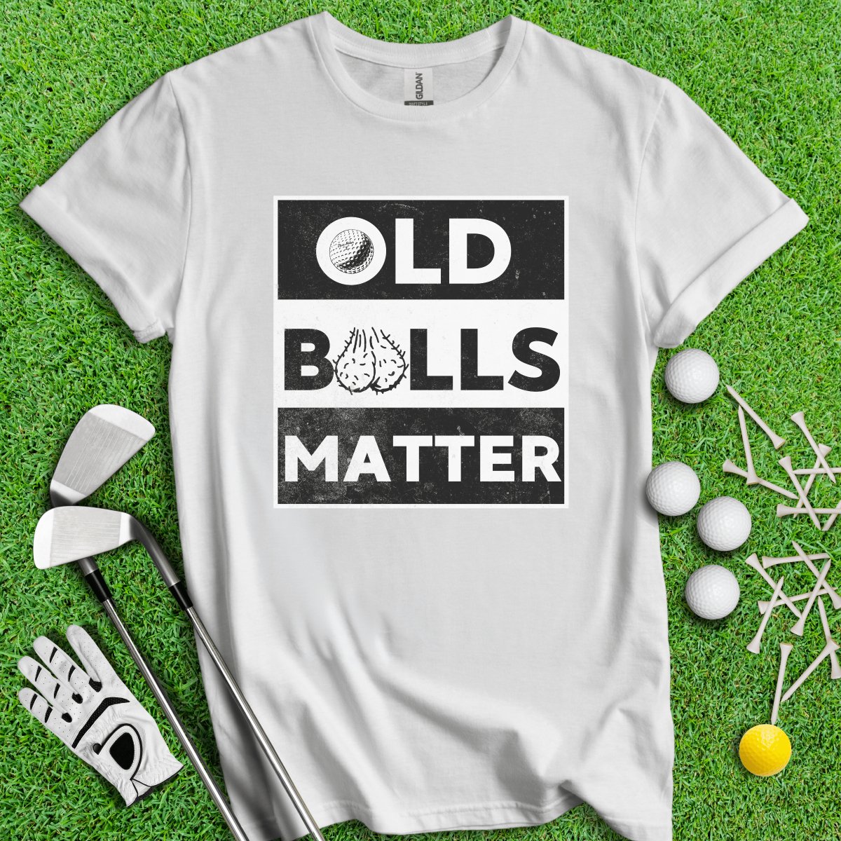 Old Balls Matter Funny Golf T - Shirt - TeeHee Golf Gear