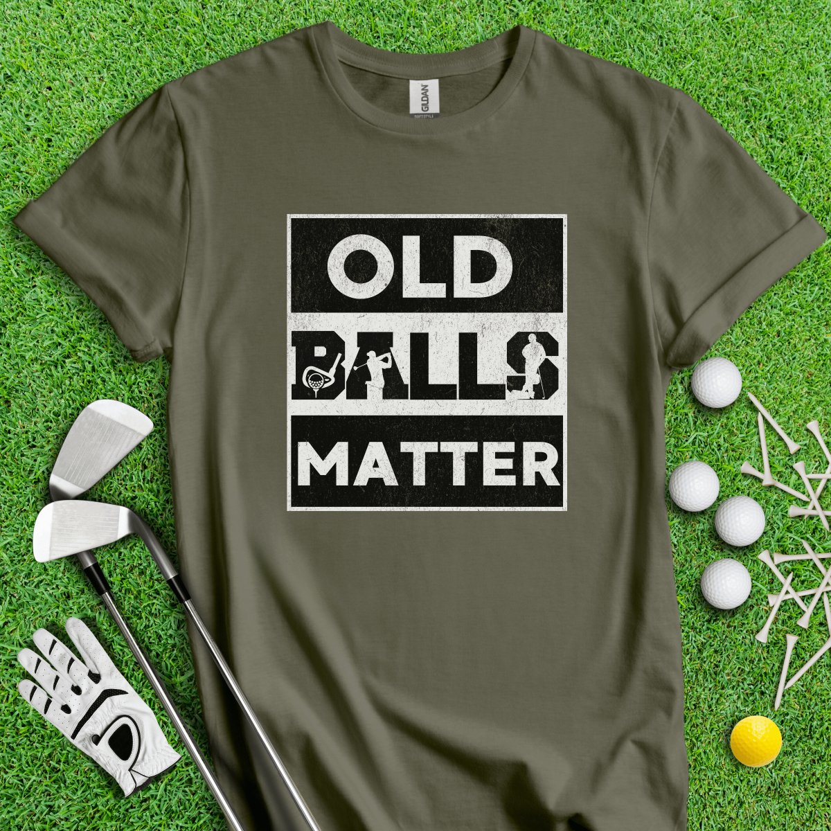 Old Balls Matter Funny Golf T - Shirt - TeeHee Golf Gear