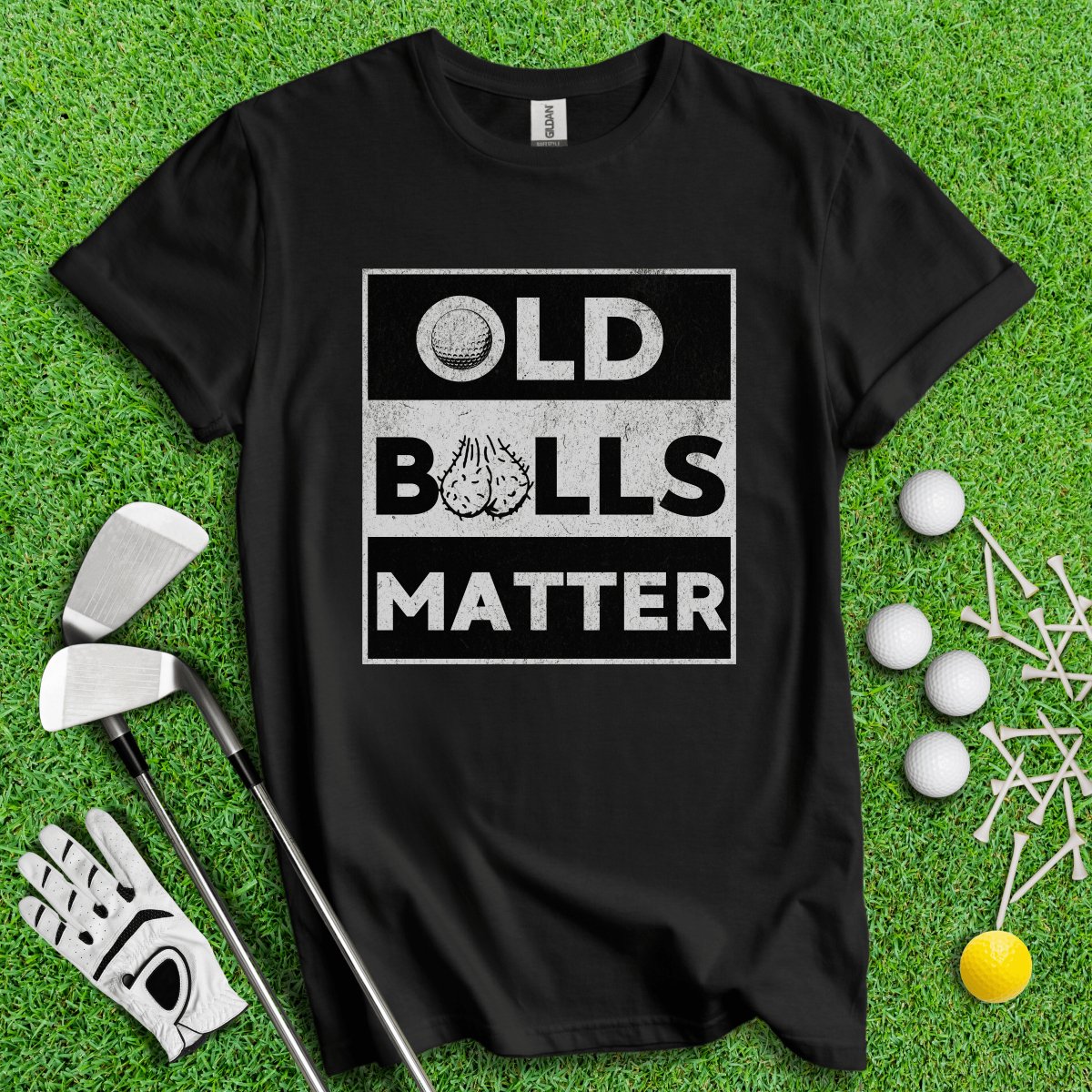 Old Balls Matter Funny Golf T - Shirt - TeeHee Golf Gear