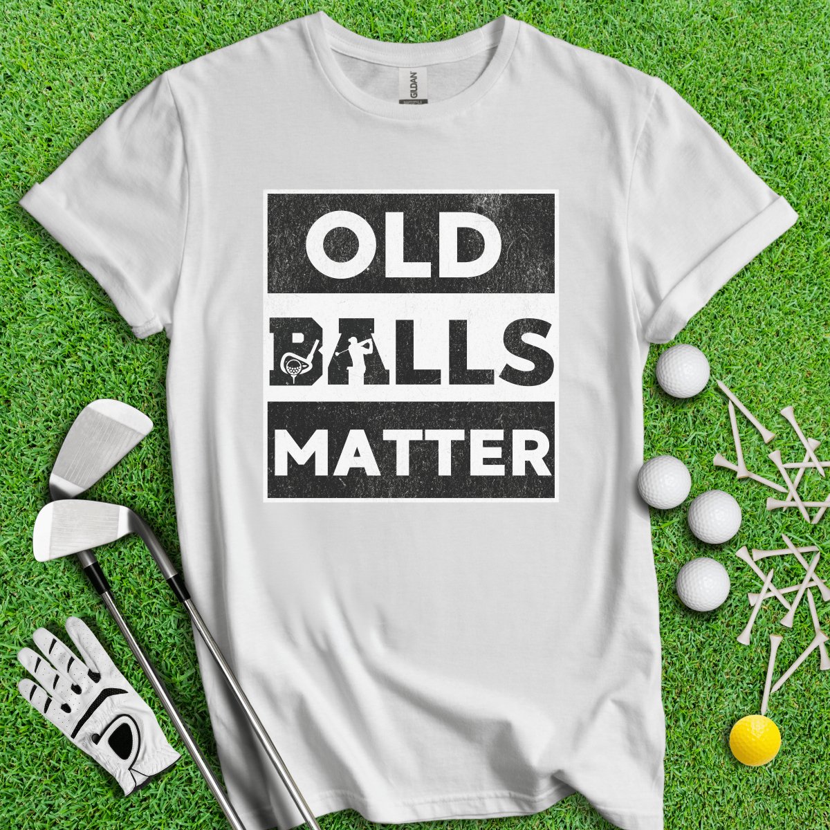 Old Balls Matter Funny Golf T - Shirt - TeeHee Golf Gear