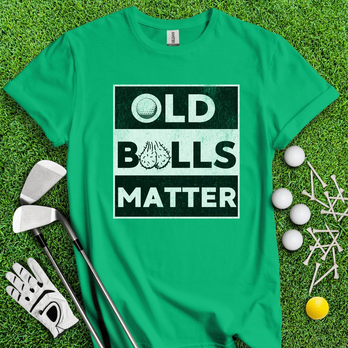 Old Balls Matter Funny Golf T - Shirt - TeeHee Golf Gear