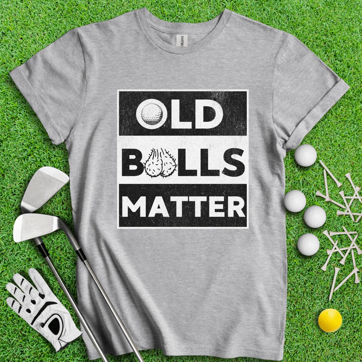 Old Balls Matter Funny Golf T - Shirt - TeeHee Golf Gear