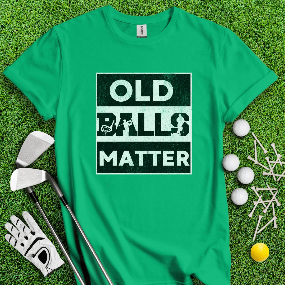 Old Balls Matter Funny Golf T - Shirt - TeeHee Golf Gear