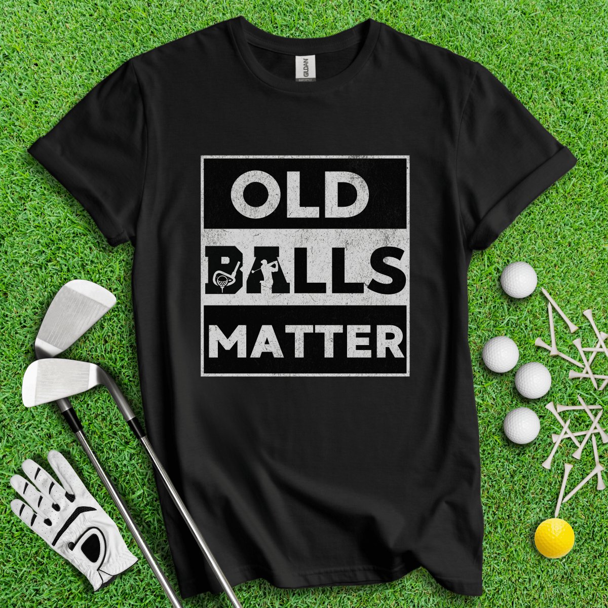 Old Balls Matter Funny Golf T - Shirt - TeeHee Golf Gear