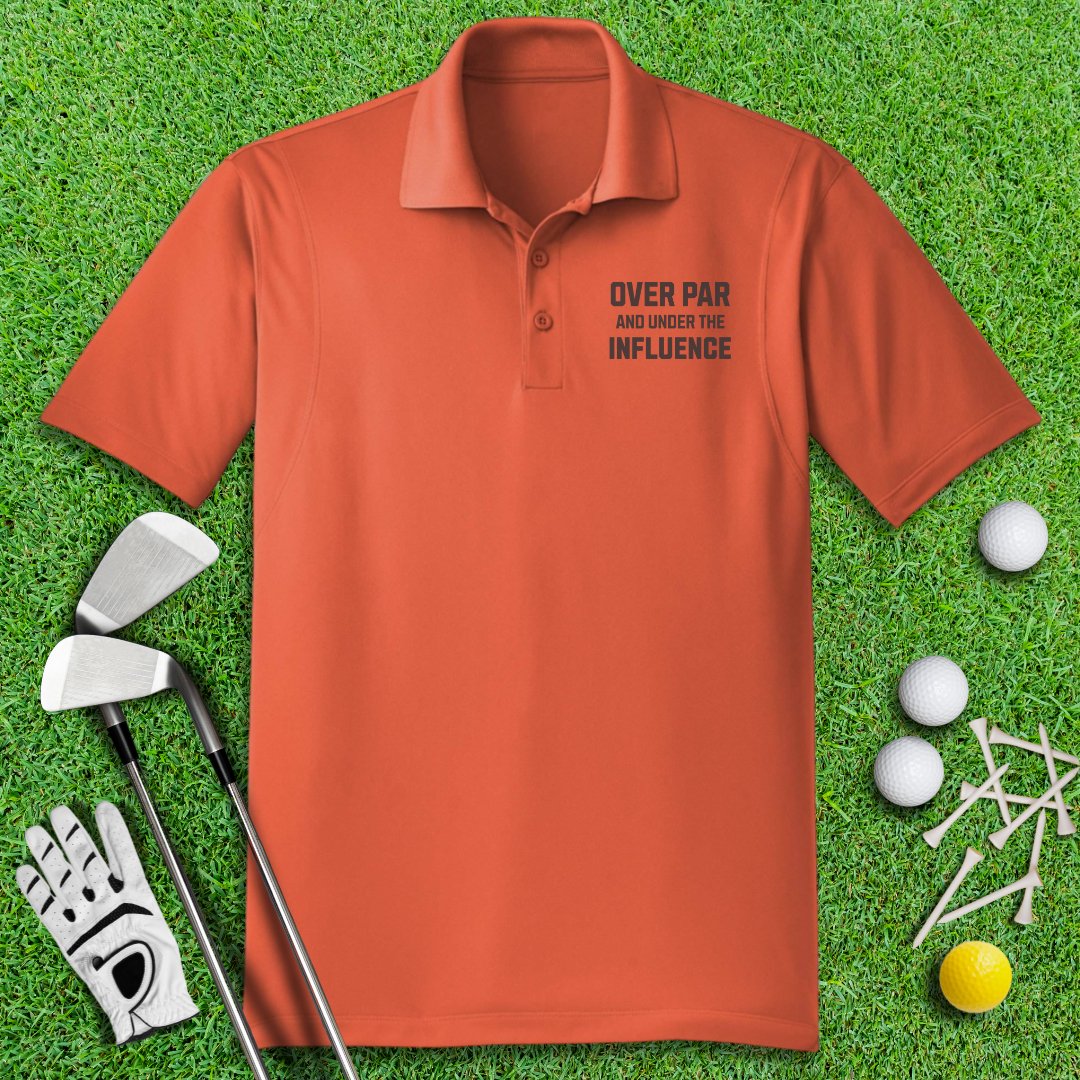 Over Par Under Influence Polo Shirt - TeeHee Golf Gear