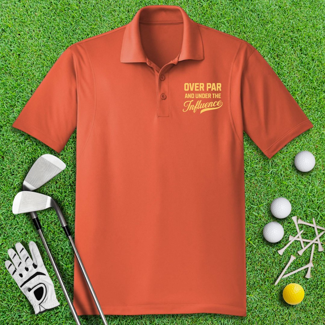 Over Par Under Influence Polo Shirt - TeeHee Golf Gear