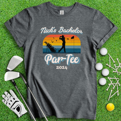 Personalized Bachelor Par - Tee Retro Sunset Golf T - Shirt - TeeHee Golf Gear