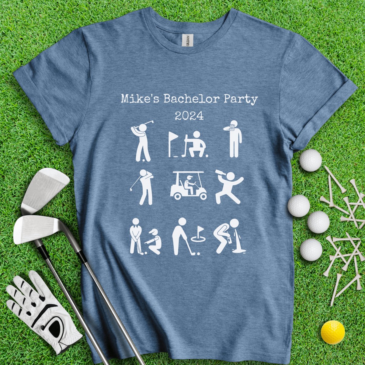 Personalized Bachelor Party Golf T - Shirt - TeeHee Golf Gear