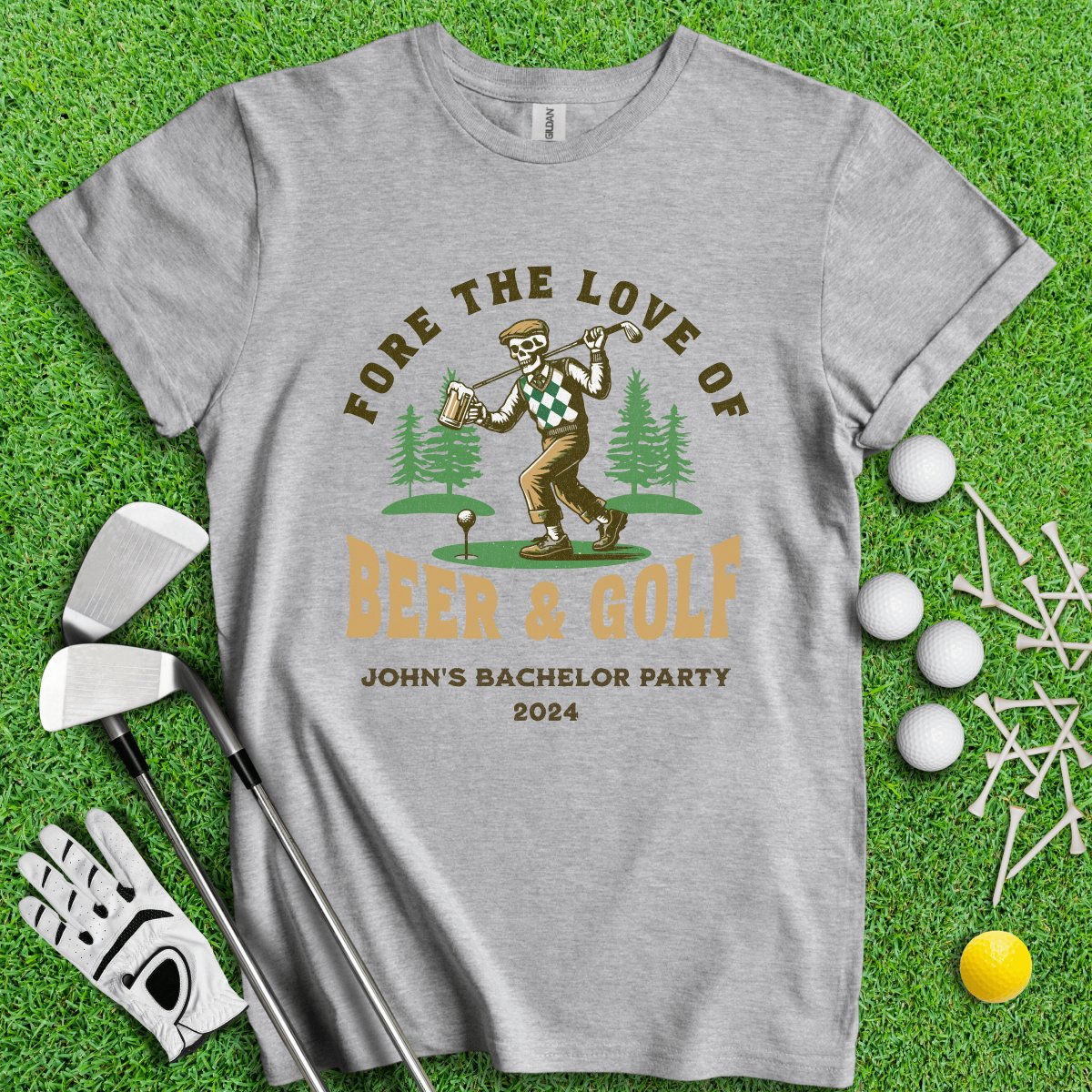 Personalized Bachelor Party Golf T - Shirt - TeeHee Golf Gear