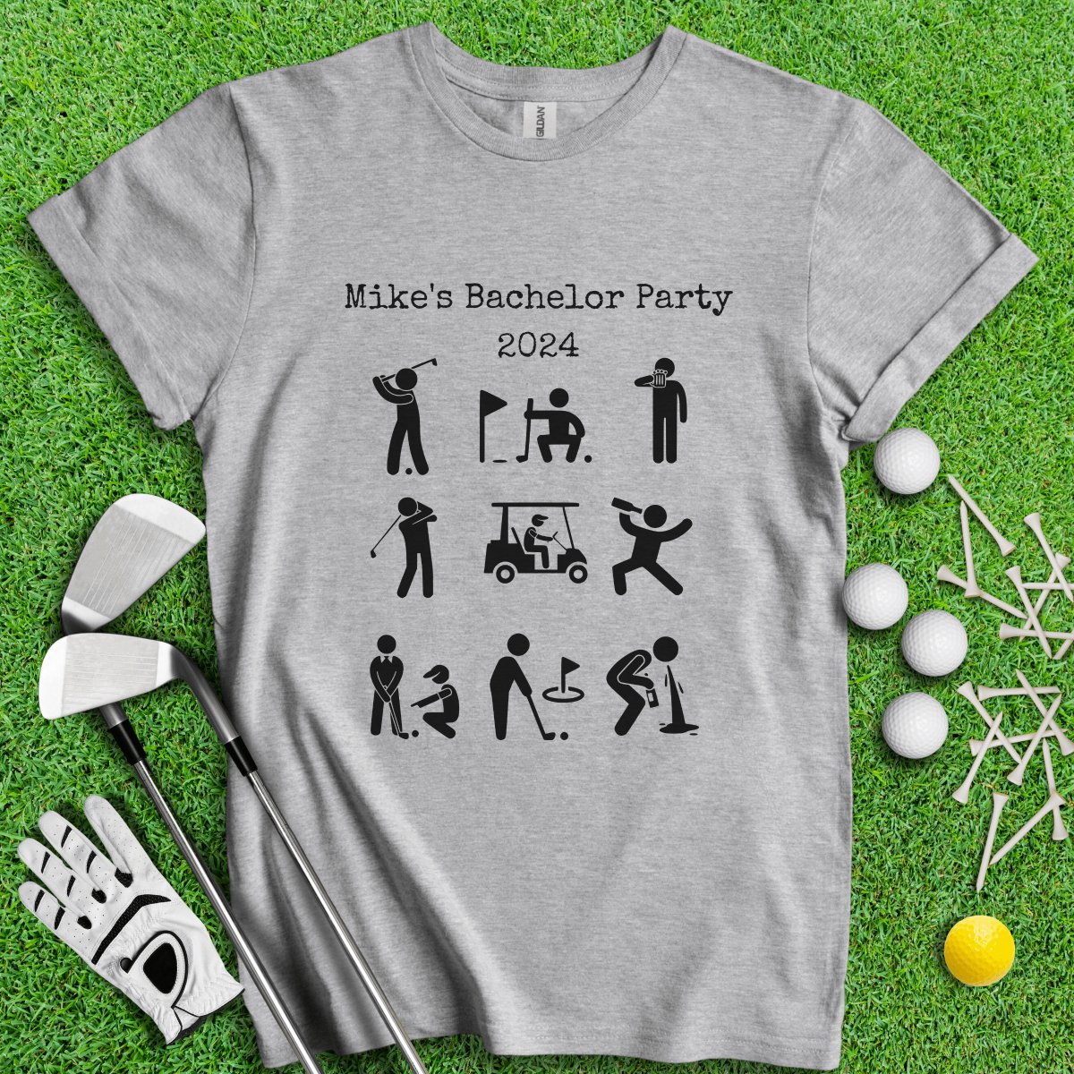 Personalized Bachelor Party Golf T - Shirt - TeeHee Golf Gear