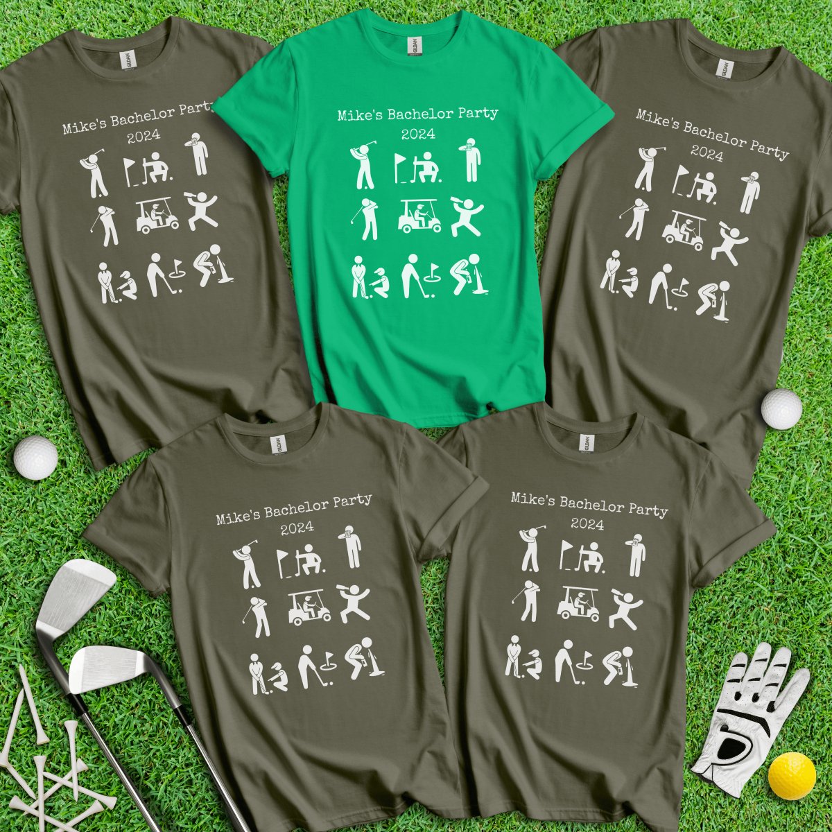 Personalized Bachelor Party Golf T - Shirt - TeeHee Golf Gear