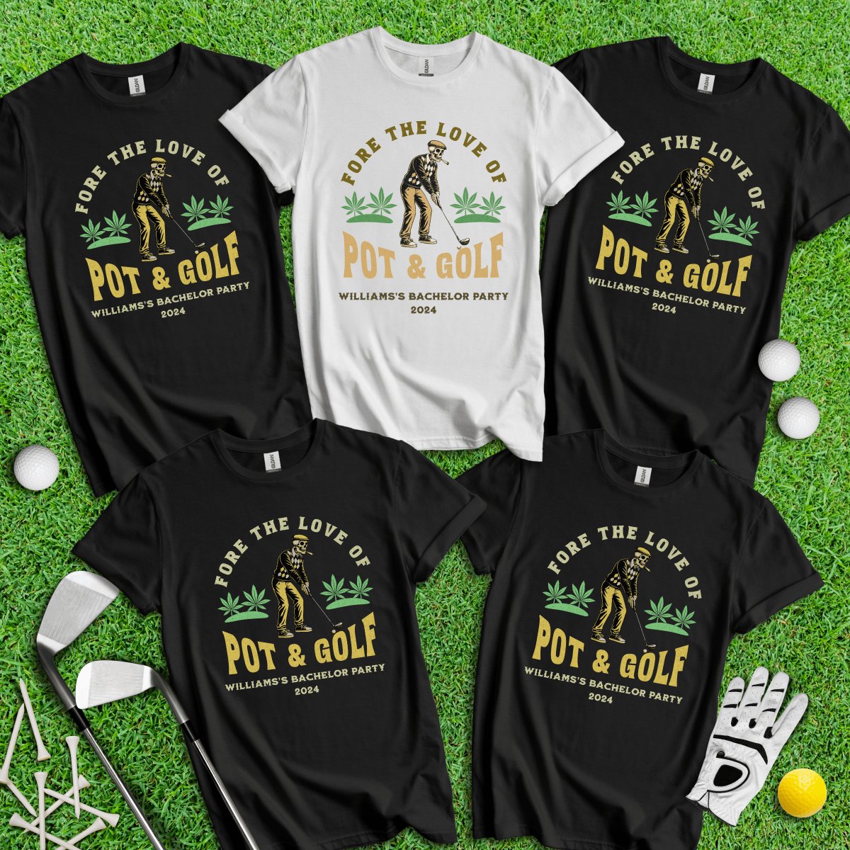 Personalized Bachelor Party Golf T - Shirt - TeeHee Golf Gear