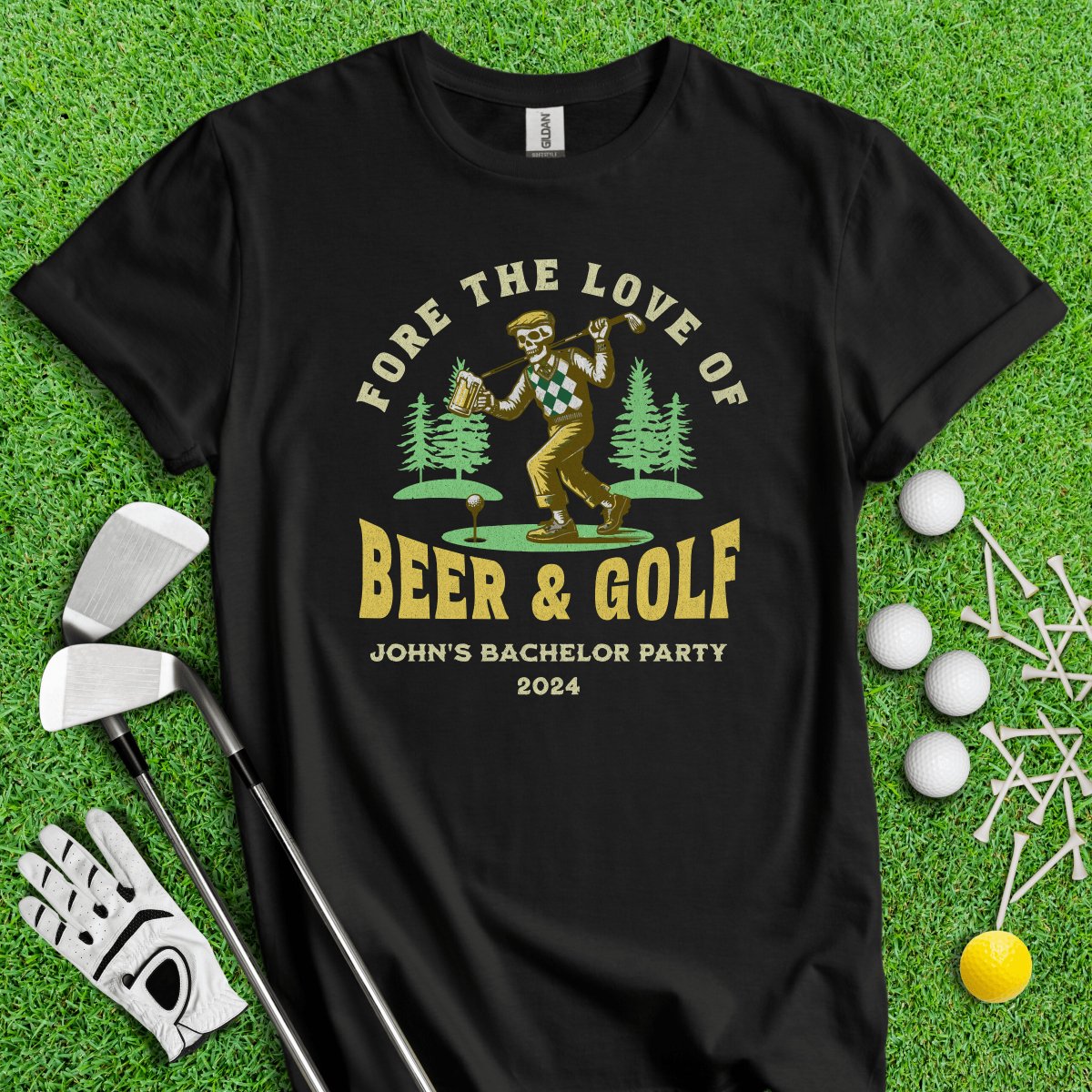Personalized Bachelor Party Golf T - Shirt - TeeHee Golf Gear