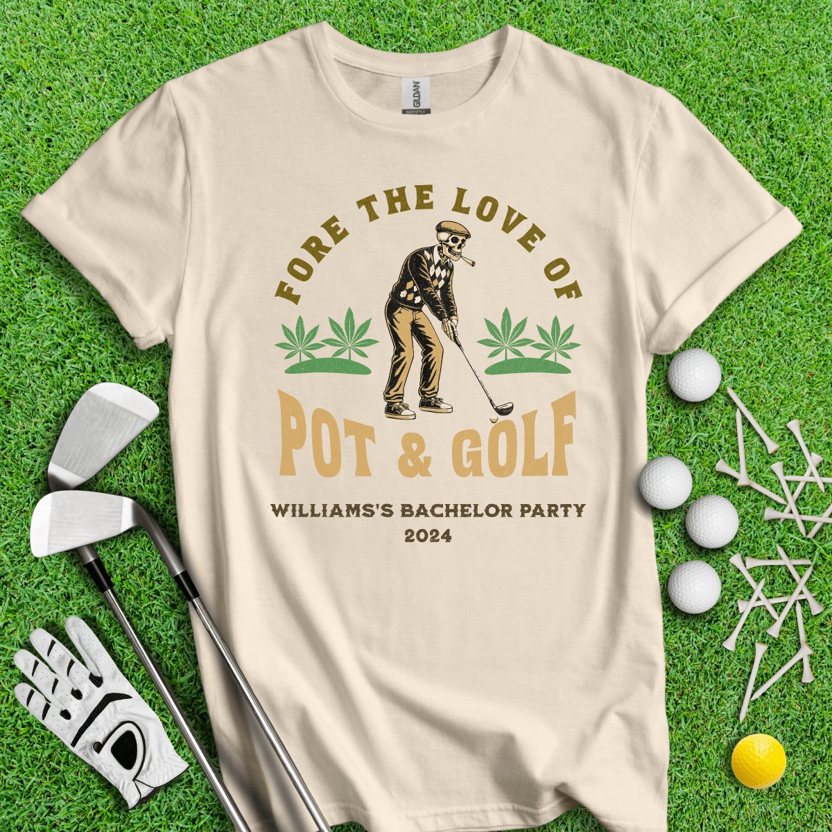 Personalized Bachelor Party Golf T - Shirt - TeeHee Golf Gear