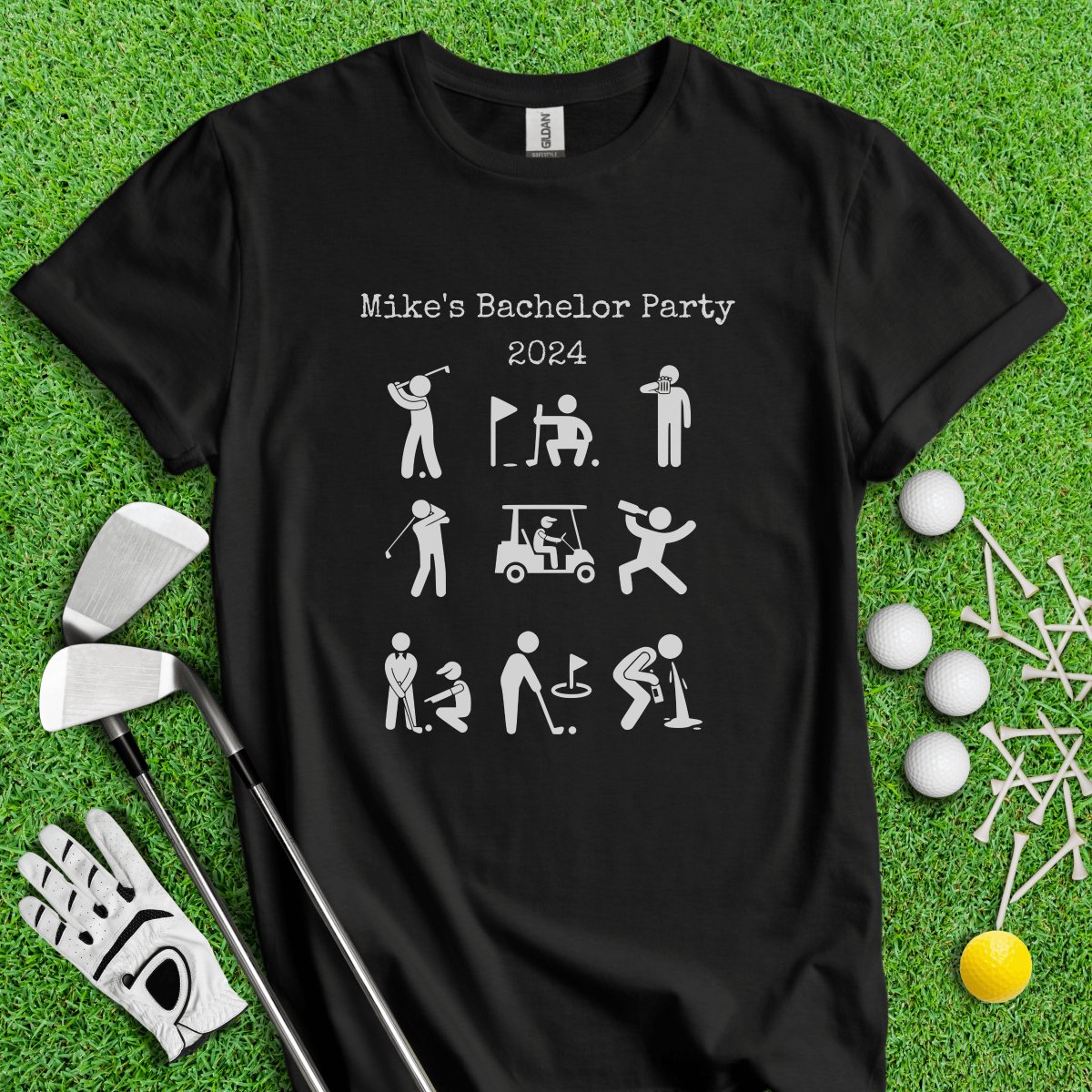 Personalized Bachelor Party Golf T - Shirt - TeeHee Golf Gear