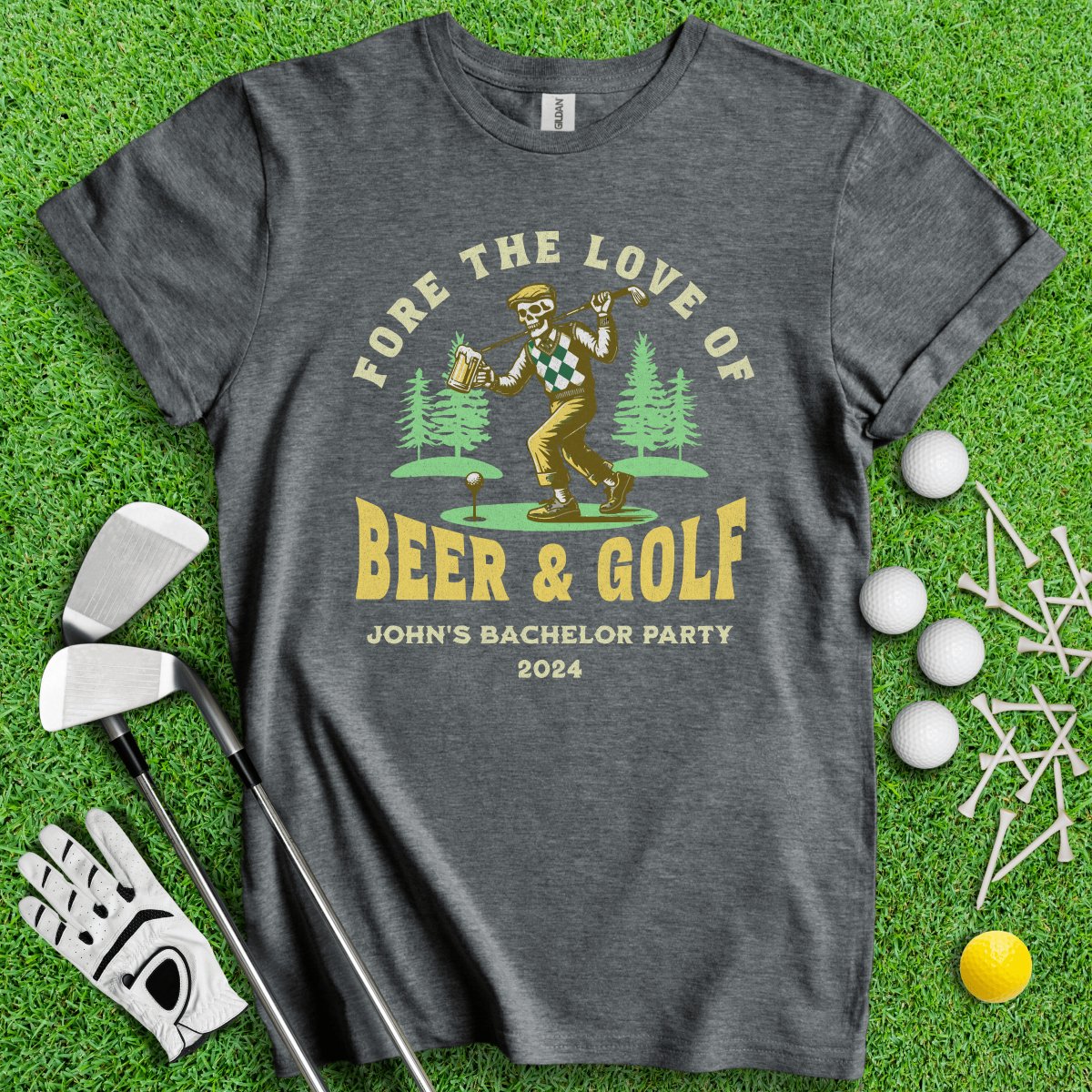 Personalized Bachelor Party Golf T - Shirt - TeeHee Golf Gear