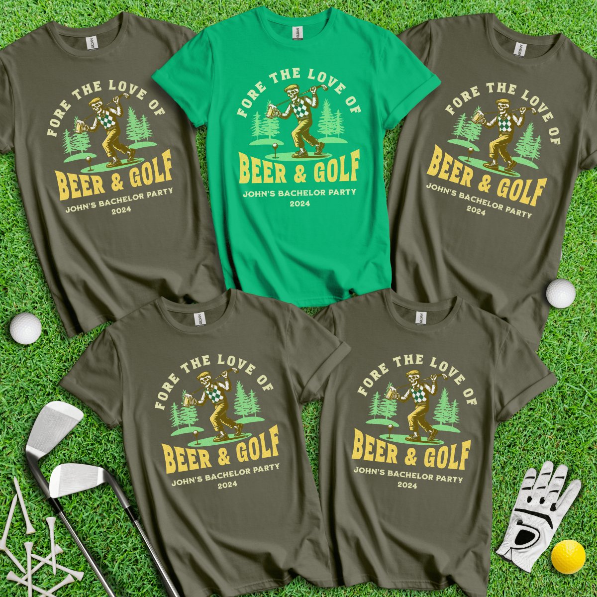 Personalized Bachelor Party Golf T - Shirt - TeeHee Golf Gear