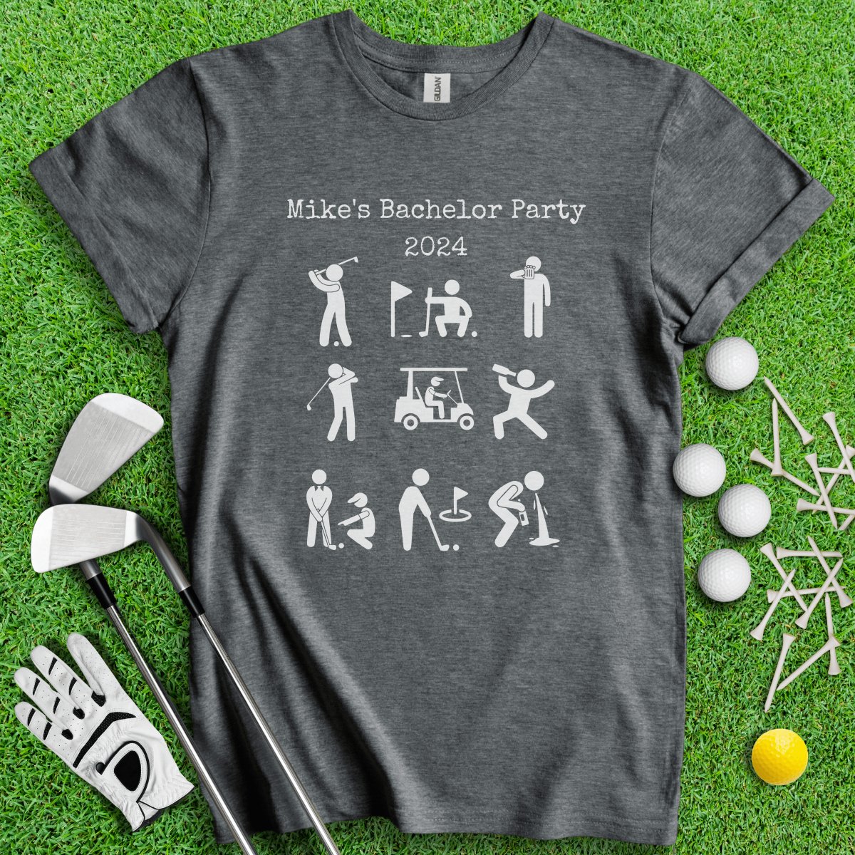 Personalized Bachelor Party Golf T - Shirt - TeeHee Golf Gear