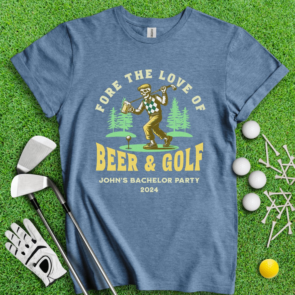 Personalized Bachelor Party Golf T - Shirt - TeeHee Golf Gear