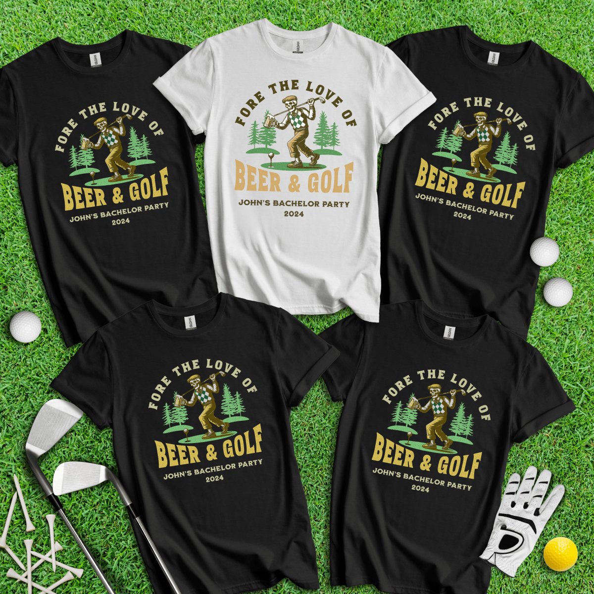 Personalized Bachelor Party Golf T - Shirt - TeeHee Golf Gear
