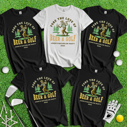 Personalized Bachelor Party Golf T - Shirt - TeeHee Golf Gear