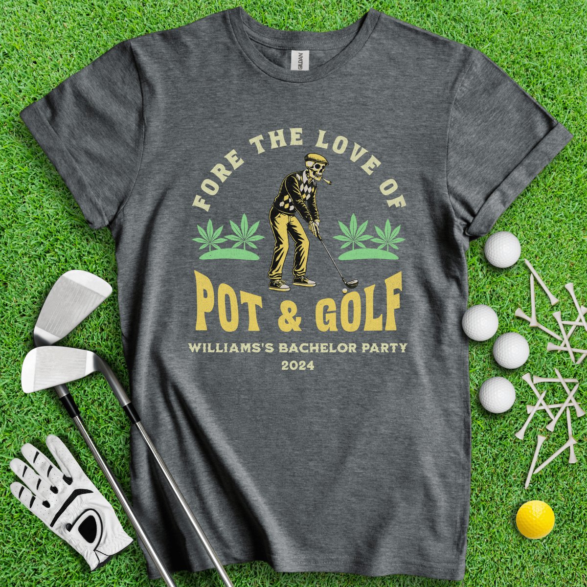 Personalized Bachelor Party Golf T - Shirt - TeeHee Golf Gear