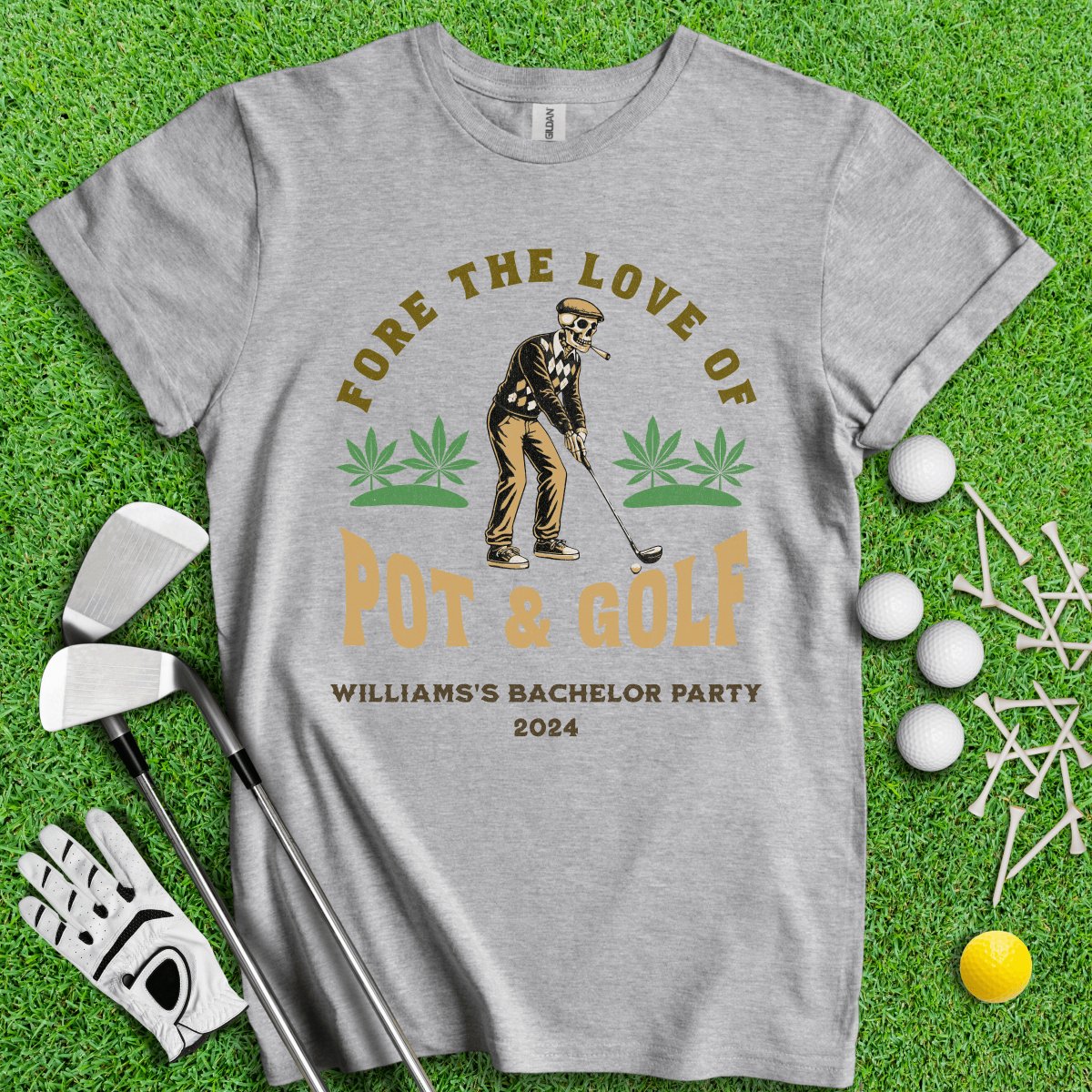 Personalized Bachelor Party Golf T - Shirt - TeeHee Golf Gear