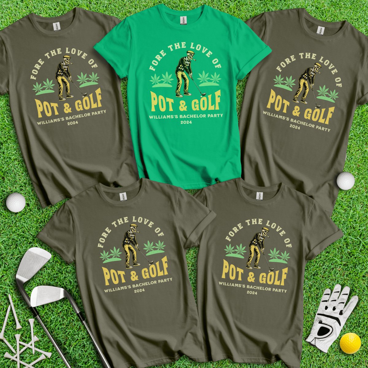 Personalized Bachelor Party Golf T - Shirt - TeeHee Golf Gear