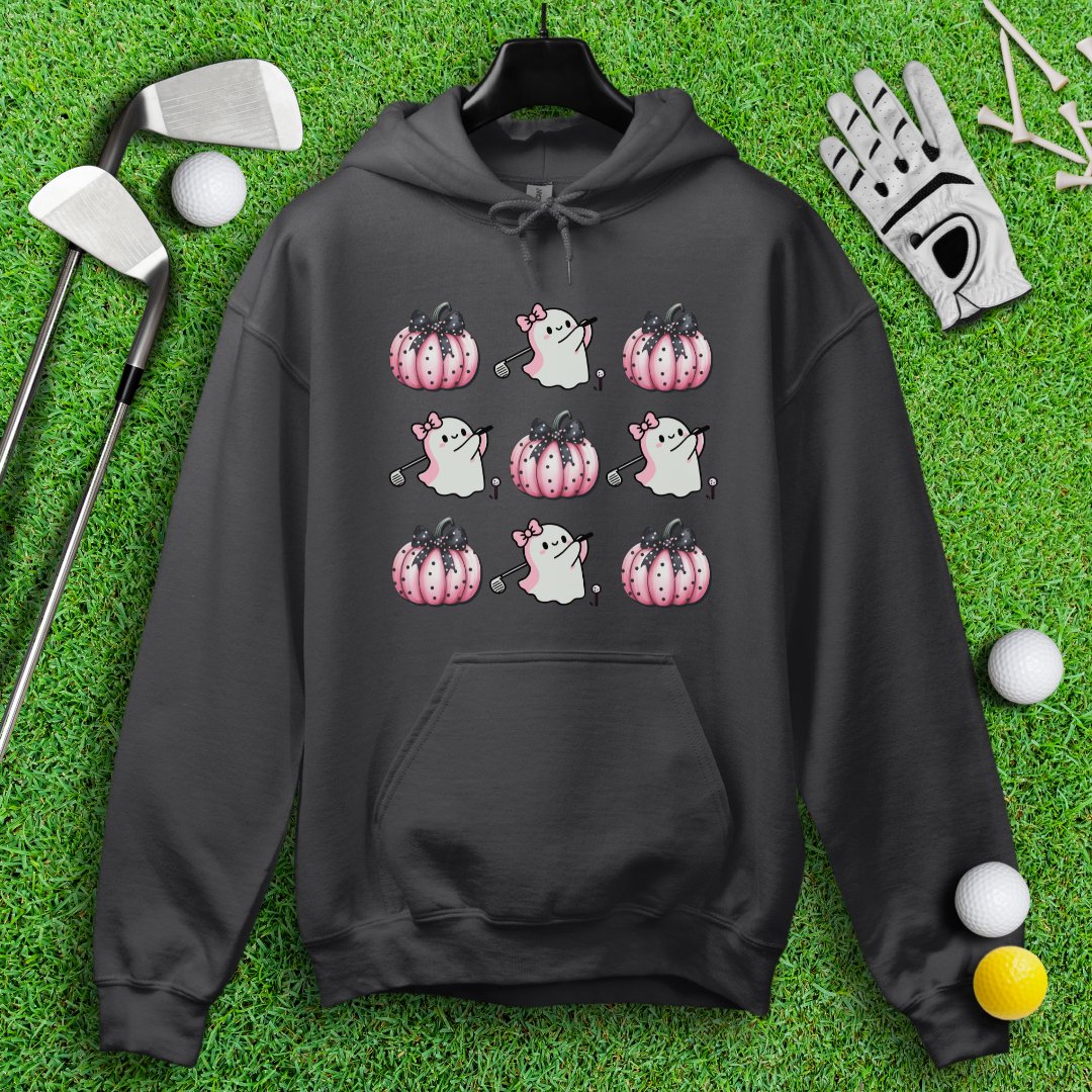 Pink Coquette Golfing Ghost Hoodie - TeeHee Golf Gear