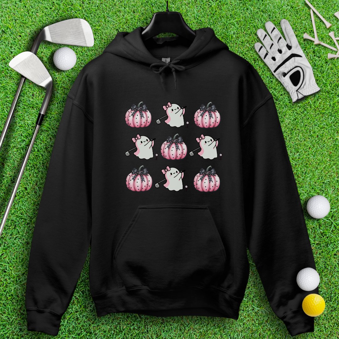 Pink Coquette Golfing Ghost Hoodie - TeeHee Golf Gear