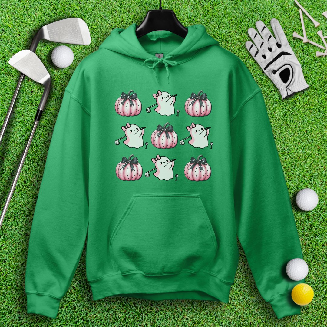 Pink Coquette Golfing Ghost Hoodie - TeeHee Golf Gear