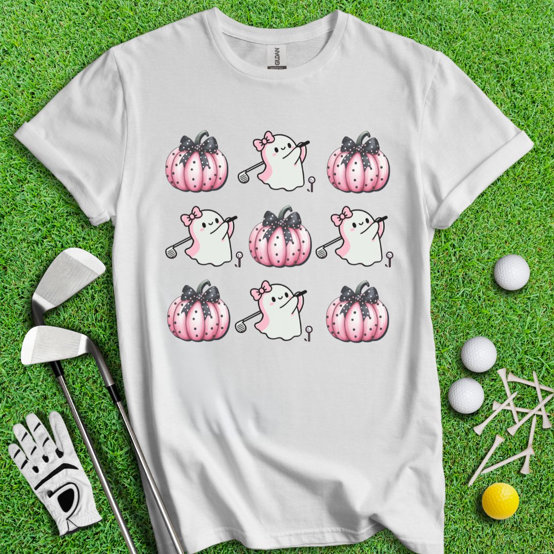 Pink Coquette Golfing Ghost T-Shirt - TeeHee Golf Gear