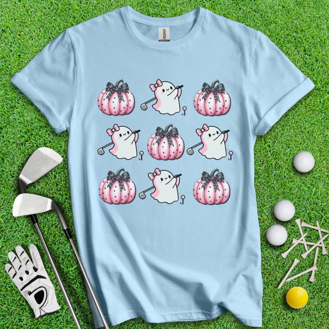 Pink Coquette Golfing Ghost T-Shirt - TeeHee Golf Gear