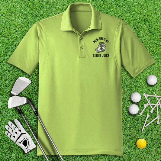 Powered By Birdie Juice Polo Shirt - TeeHee Golf Gear