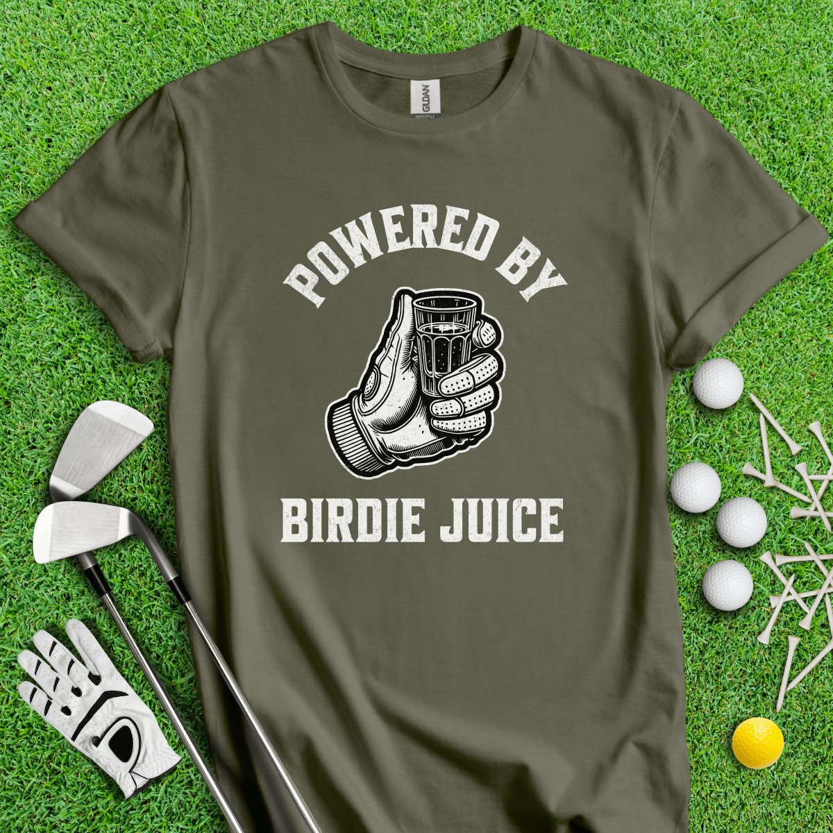 Powered By Birdie Juice T - Shirt - TeeHee Golf Gear