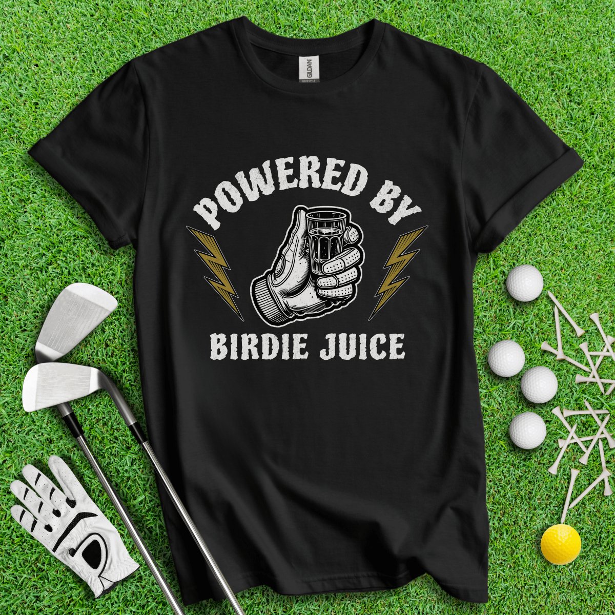 Powered By Birdie Juice T - Shirt - TeeHee Golf Gear